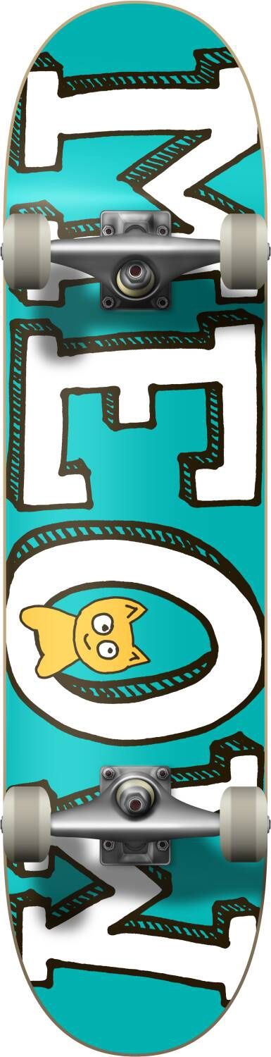 Meow Logo Skateboard Compleet Teal 7.25&quot;