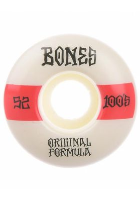 Bones Wheels 100&#39;s OG #19 V4 100A Wide 52mm white-red