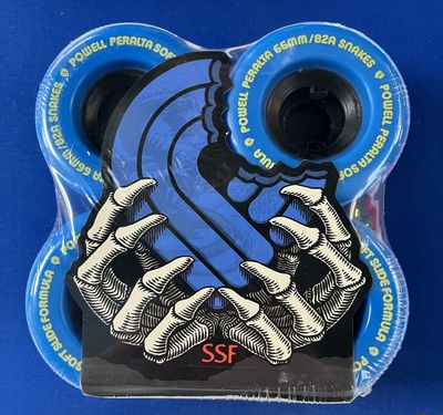 Longboard Wheels Powell-Peralta SSF Snakes #02 82A 66mm Blue