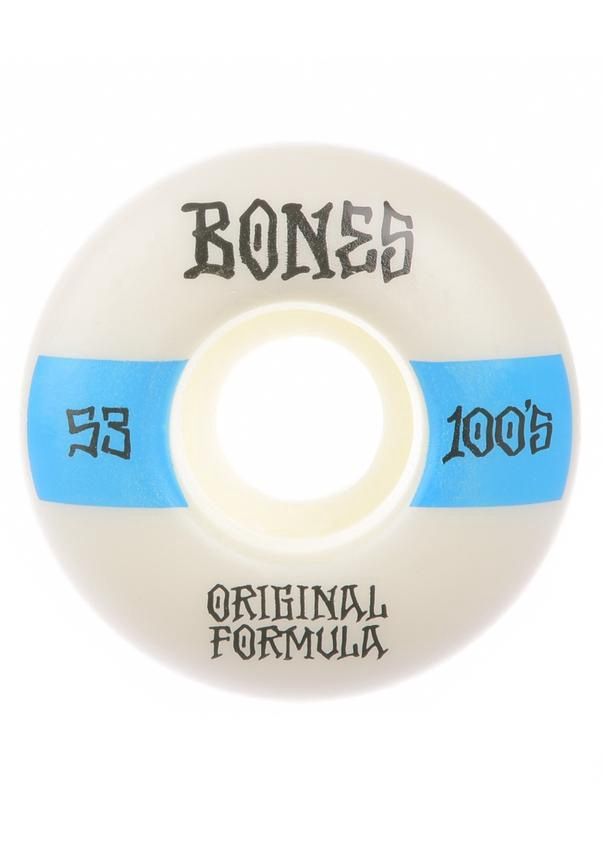 Bones Wheels 100&#39;s OG #19 V4 100A Wide 53mm white-blue