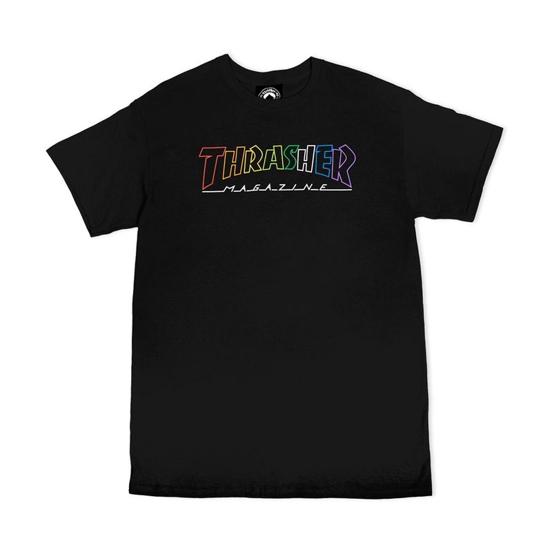 THRASHER OUTLINED RAINBOW MAG S/S T-SHIRT BLACK