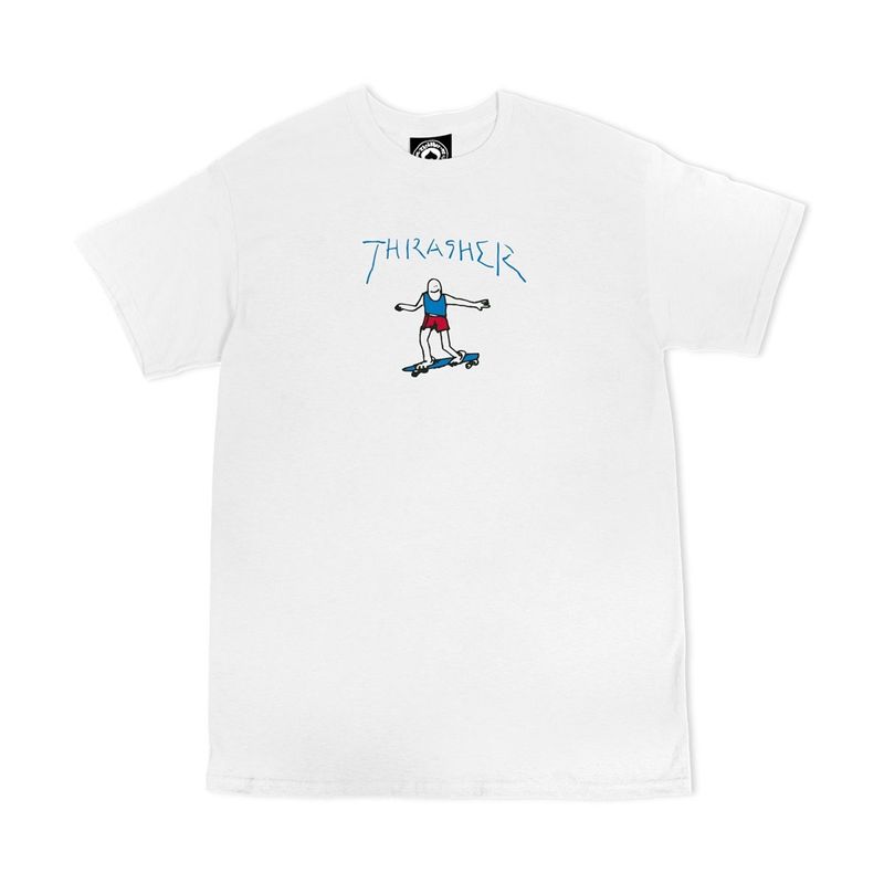 THRASHER GONZ LOGO S/S T-SHIRT WHITE/BLUE