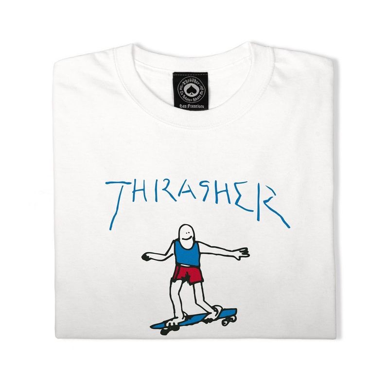 THRASHER GONZ LOGO S/S T-SHIRT WHITE/BLUE