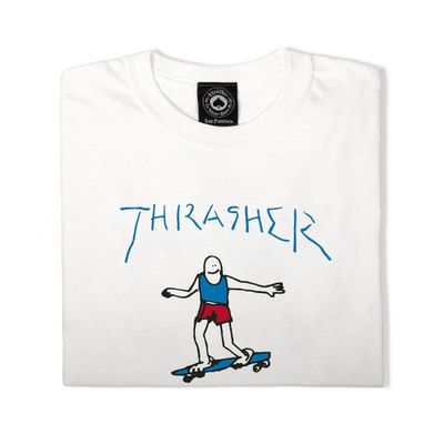 THRASHER GONZ LOGO S/S T-SHIRT WHITE/BLUE