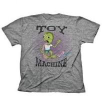 TOY MACHINE TONGUE SURFER TEE HEATHER GREY, Maat: S