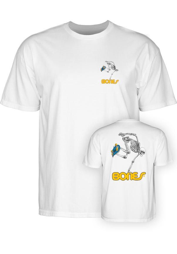 T-Shirt Powell-Peralta Skateboard Skeleton, Maat: S, Kleur: White