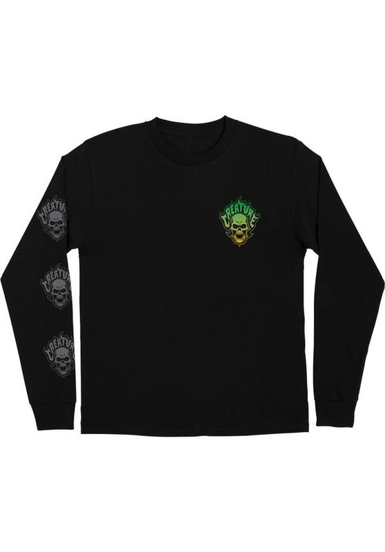 Longsleeves Creature Bonehead Flame. Leverbaar in diverse kleuren.