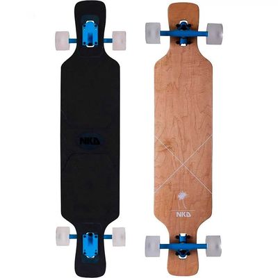 NKX Signature Fiberglass Longboard Wood 40&quot; kleur Brown