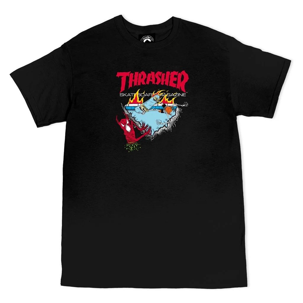THRASHER NECKFACE 500 S/S T-SHIRT BLACK Maat M