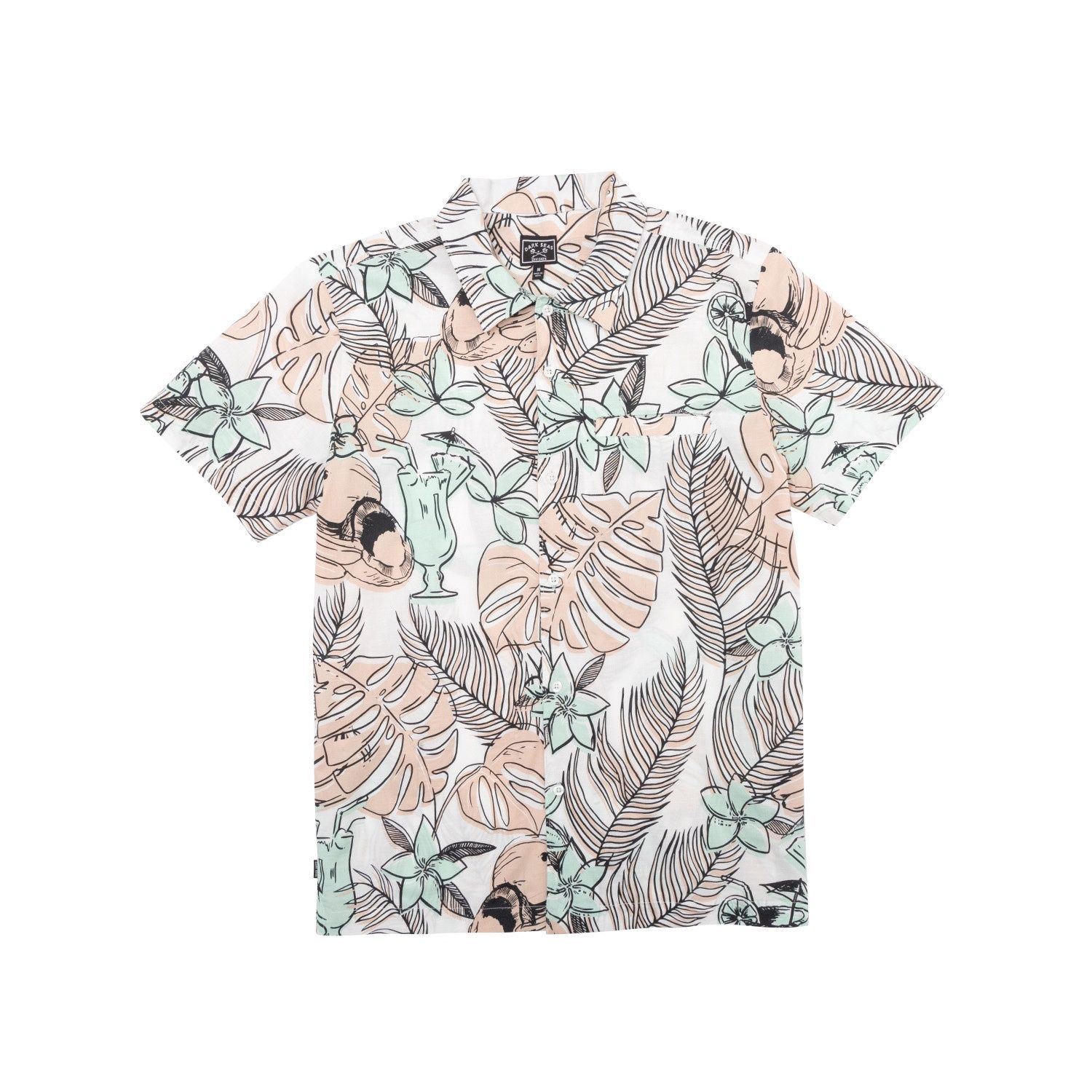 DARK SEAS CRANSTON ORGANIC COTTON WOVEN PINK/GREEN, Maat: S