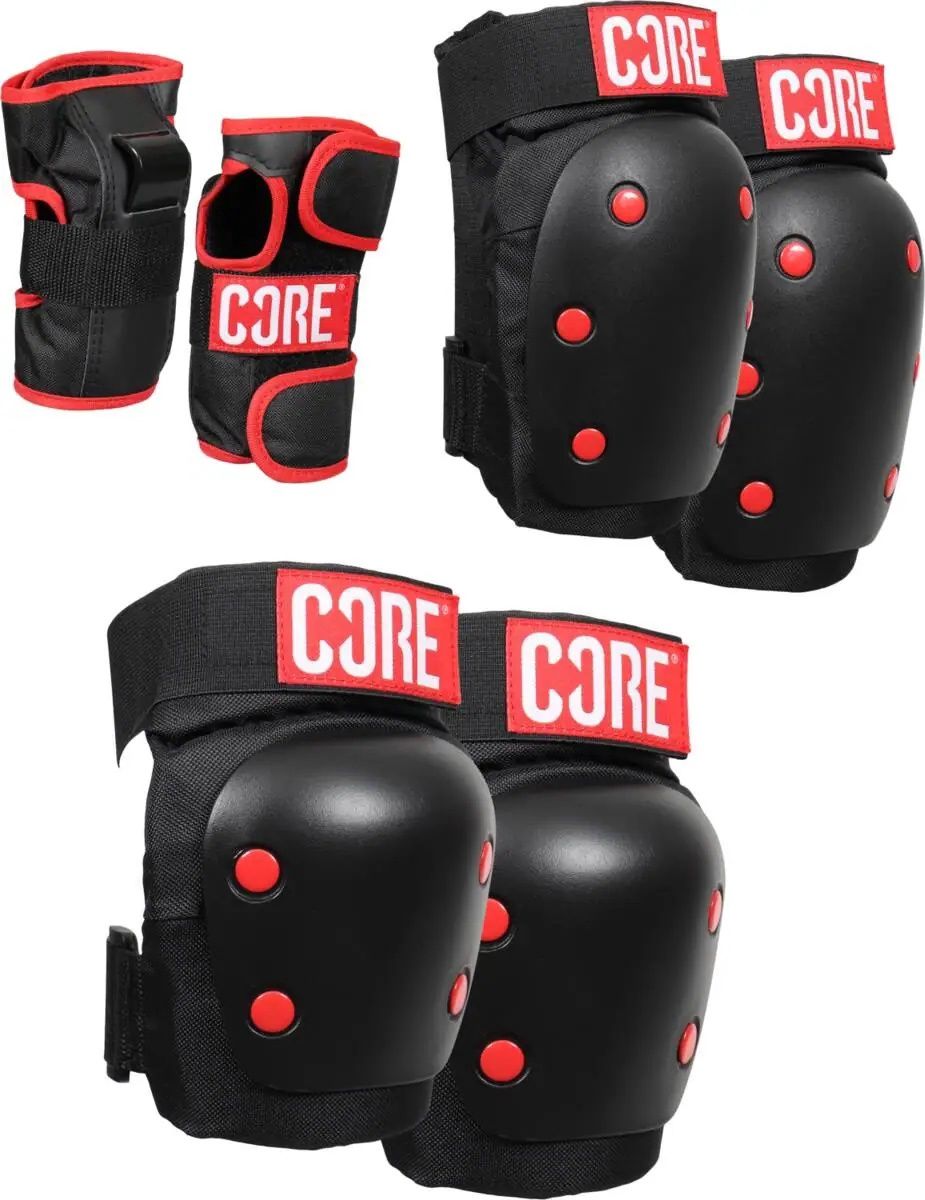 CORE Skate Pads 3-pack - zwart, Maat: M