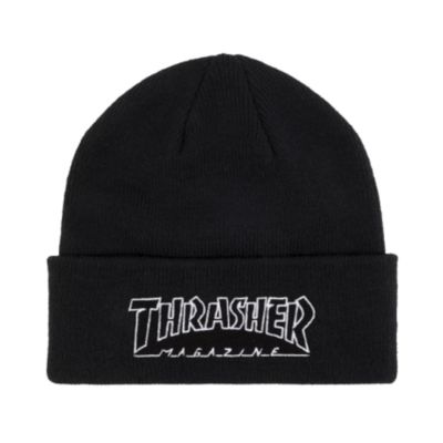 THRASHER OUTLINED LOGO BEANIE BLACK OS