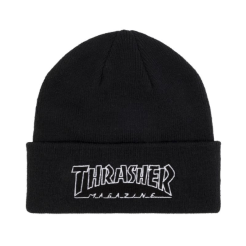 THRASHER OUTLINED LOGO BEANIE BLACK OS