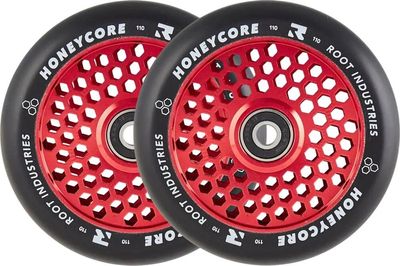 Root Honeycore Black 110mm Stuntstep Wielen 2-Pack - Kleur: Rood