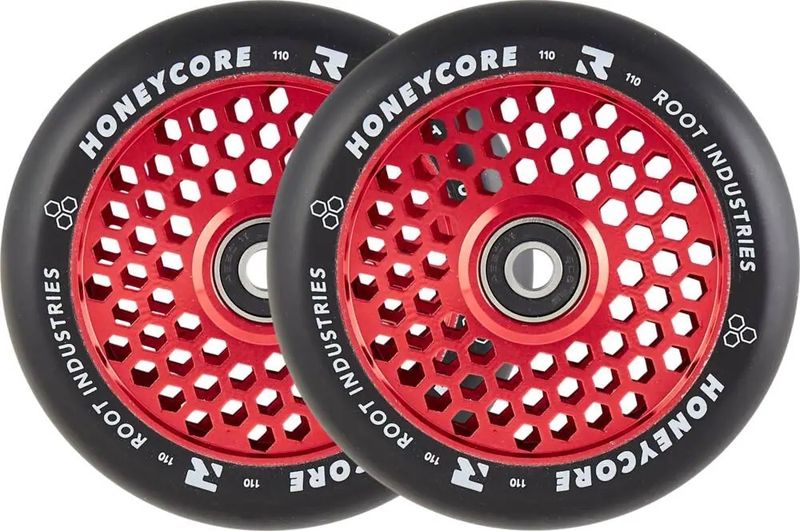 Root Honeycore Black 110mm Stuntstep Wielen 2-Pack - Kleur: Rood