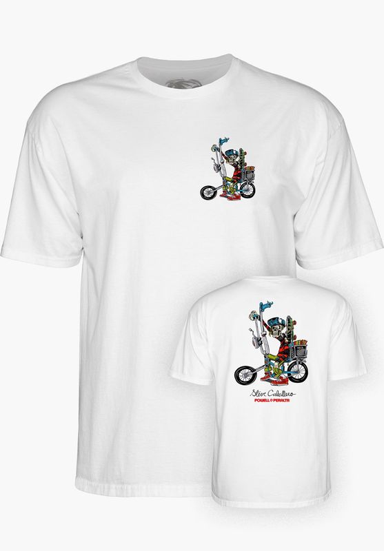 Powell Peralta T-Shirt Steve Caballero Chopper Bike - White