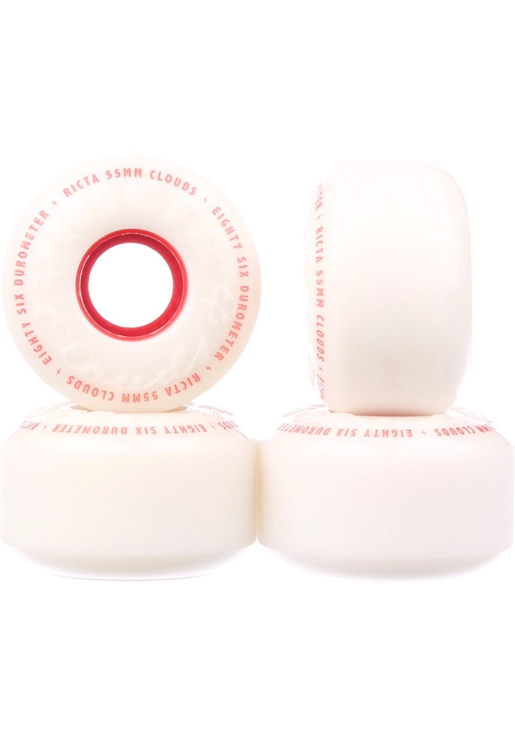 Ricta wheels CLOUDS white-red 55mm - 86A