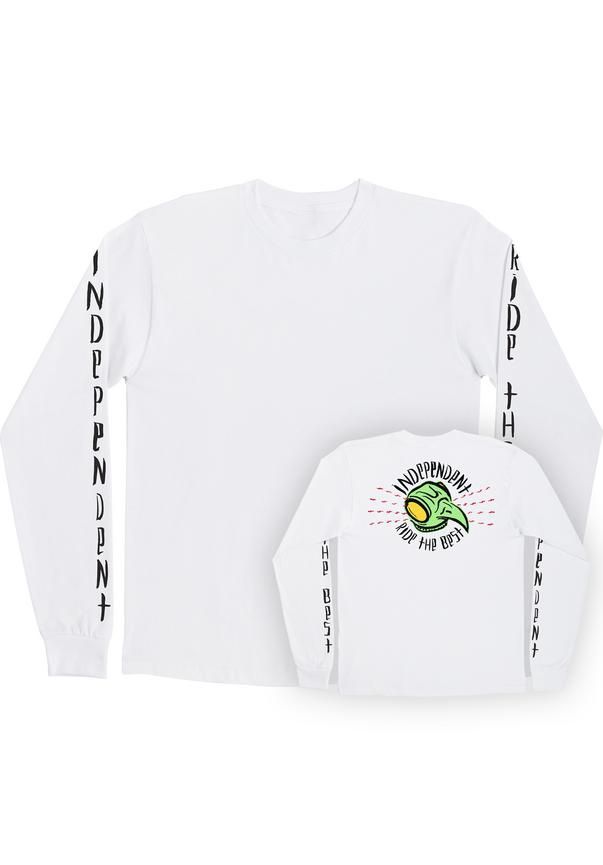 Longsleeves Independent Hawk Transmission L/S White, Kleur: White, Maat: M