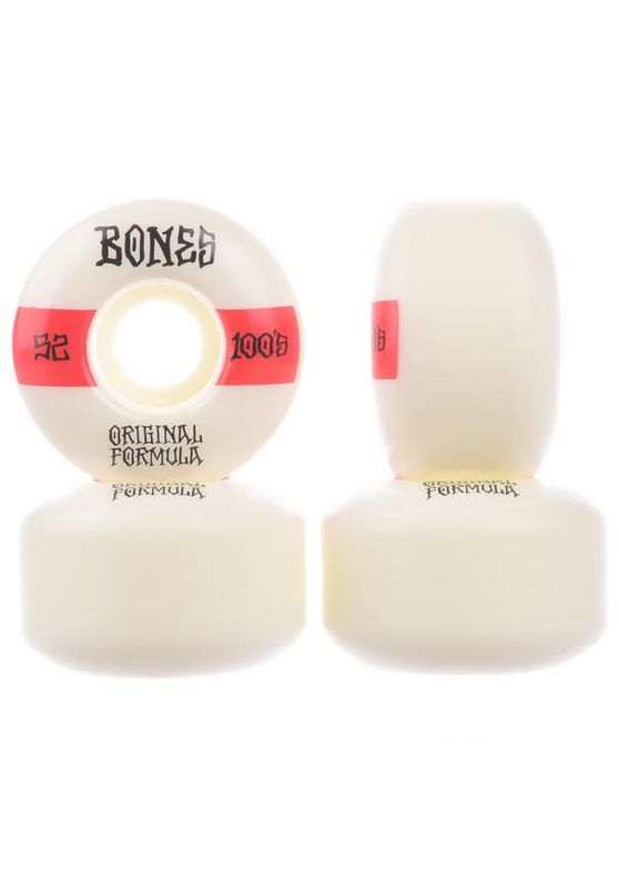 Bones Wheels 100's OG #19 V4 100A Wide 52mm white-red