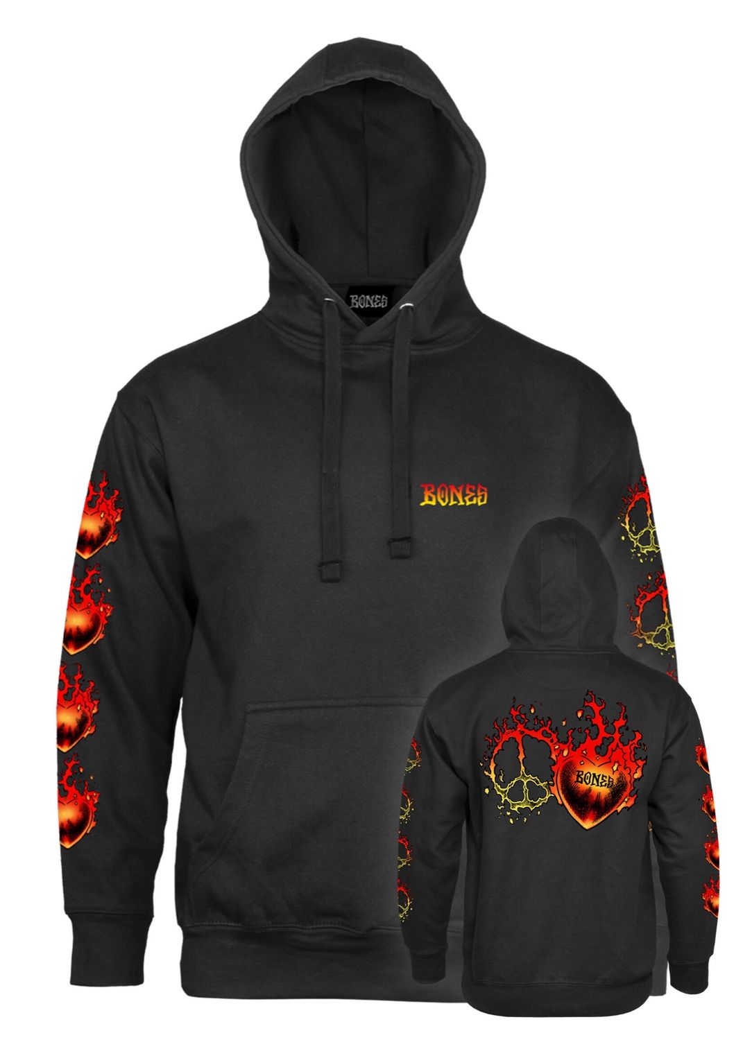 Hoodie Bones Wheels Boo Heart&amp;Soul black, Kleur: Black, Maat: S