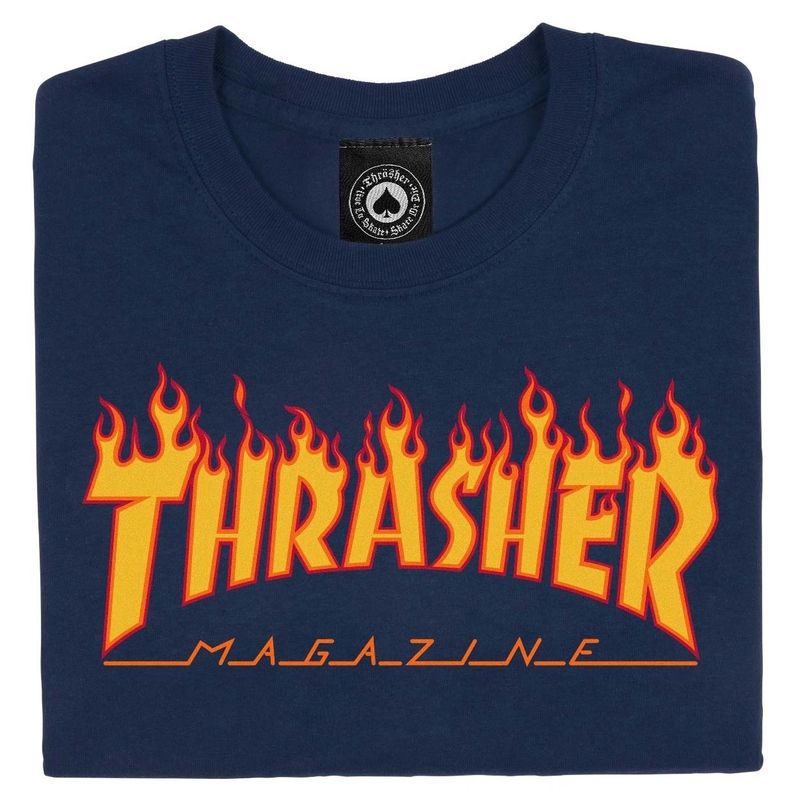 THRASHER FLAME T-SHIRT NAVY