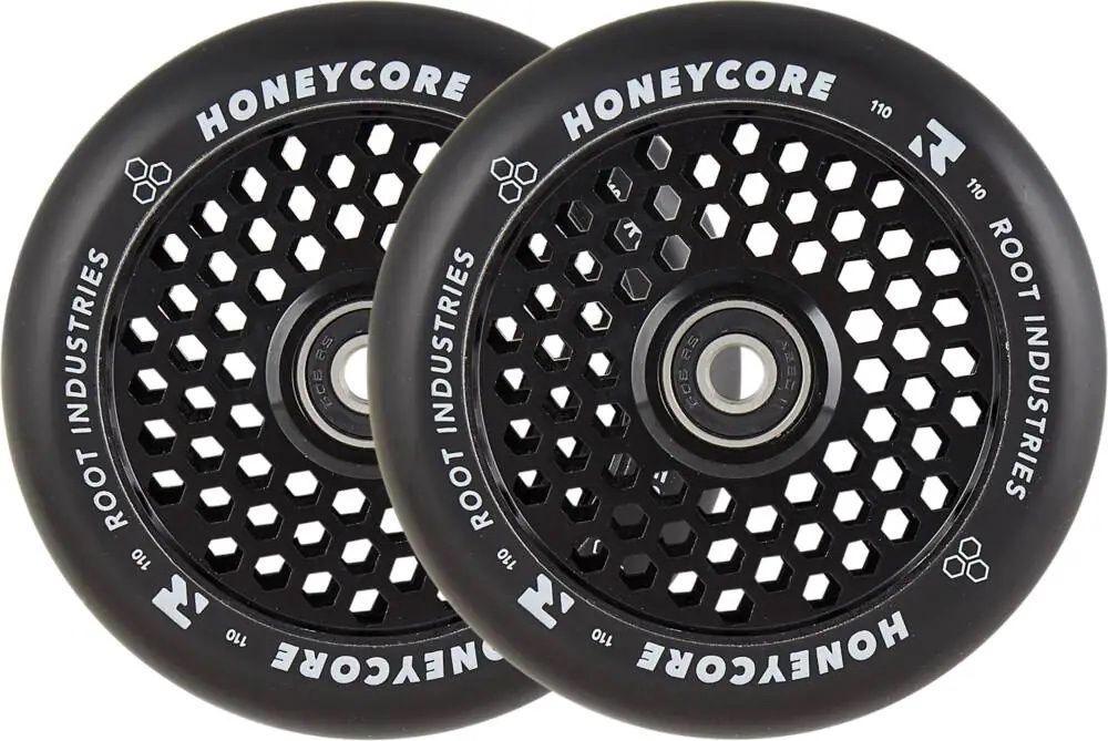 Root Honeycore Black Compleet 110mm Wiel 2-pack - Leverbaar in diverse kleuren, Kleur: Zwart