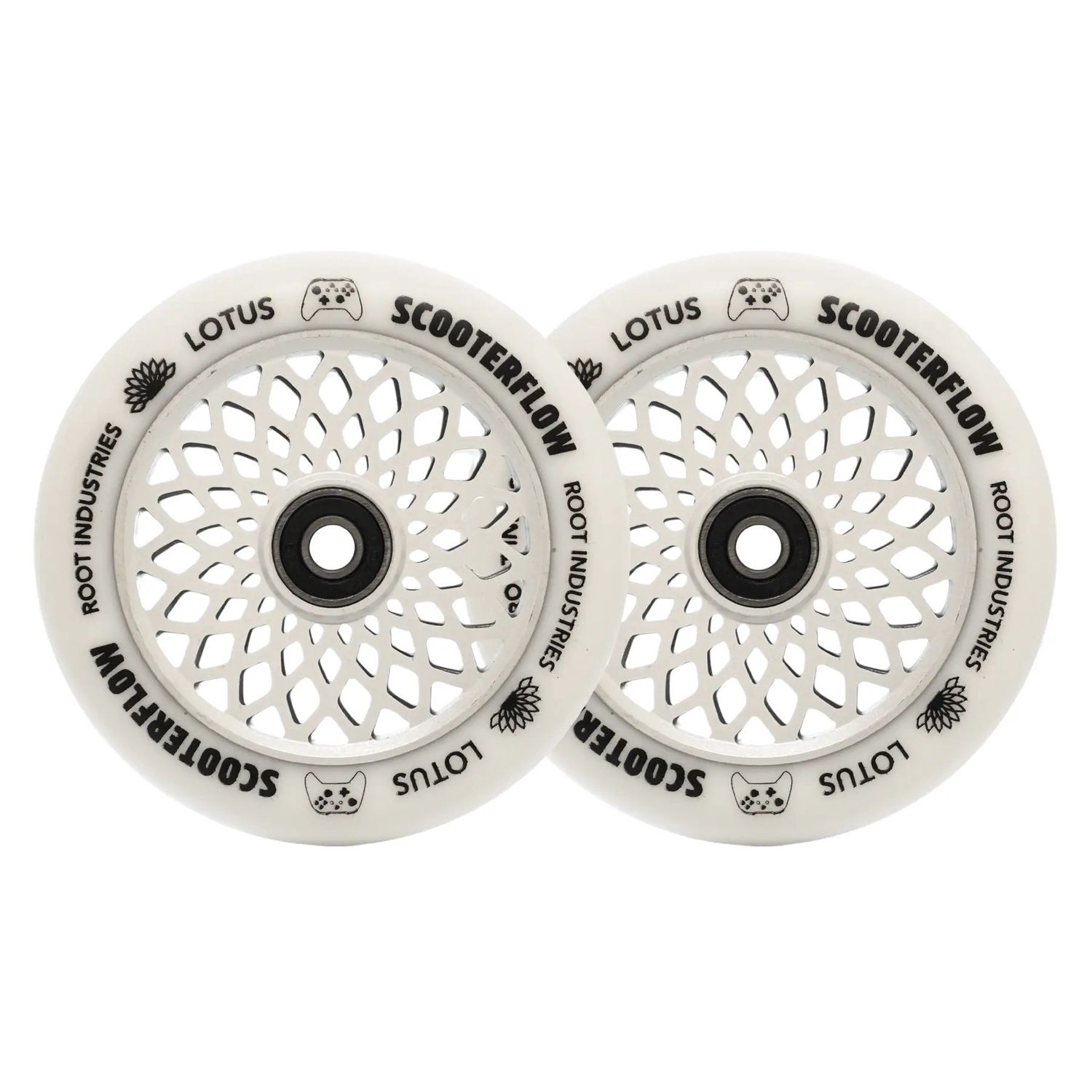 Root ScooterFlow Stuntstep Wielen 2-Pack -  leverbaar in 2 kleuren, Kleur: Wit/Wit