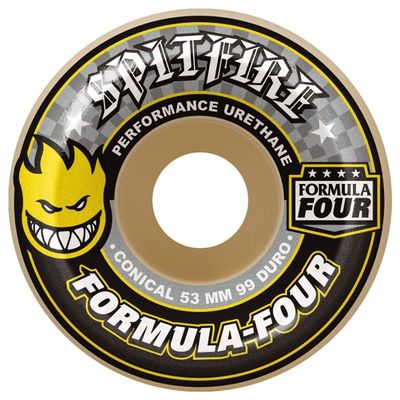 Spitfire Formula Four Conical Wheels Yellow 99D 52mm