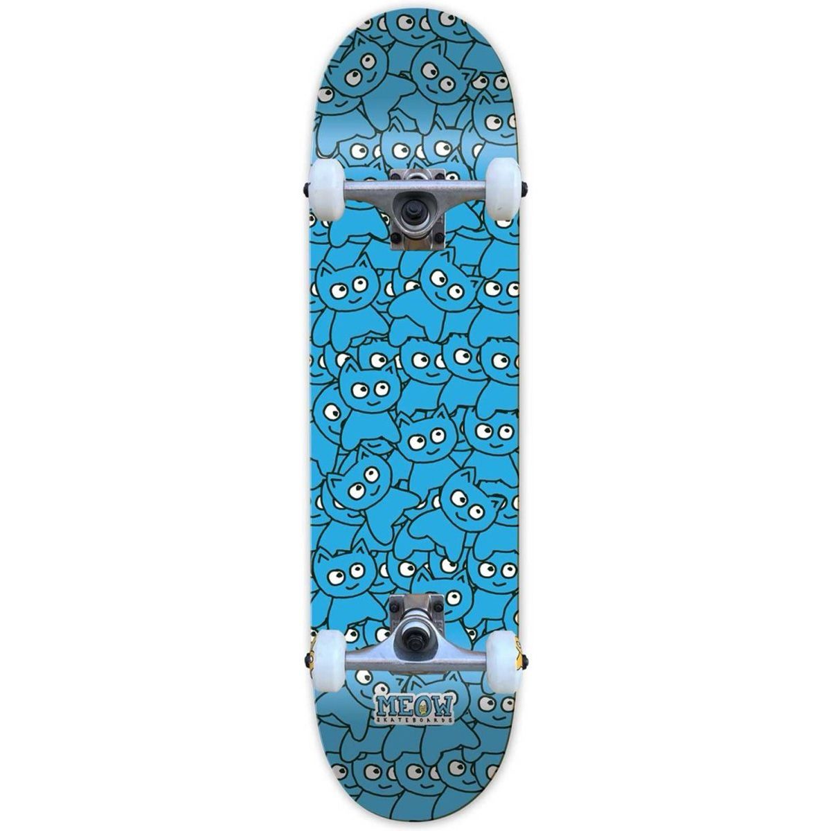 Meow Sticker Pile Complete Skateboard Cyan 8.25