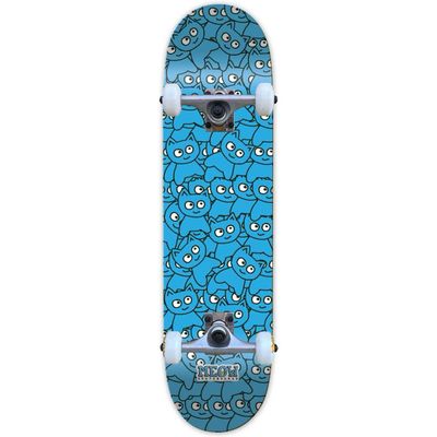 Meow Sticker Pile Complete Skateboard Cyan 8.25