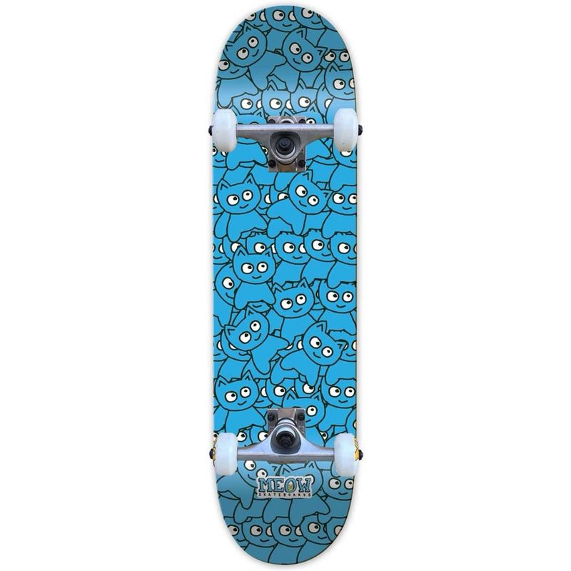 Meow Sticker Pile Complete Skateboard Cyan 8.25