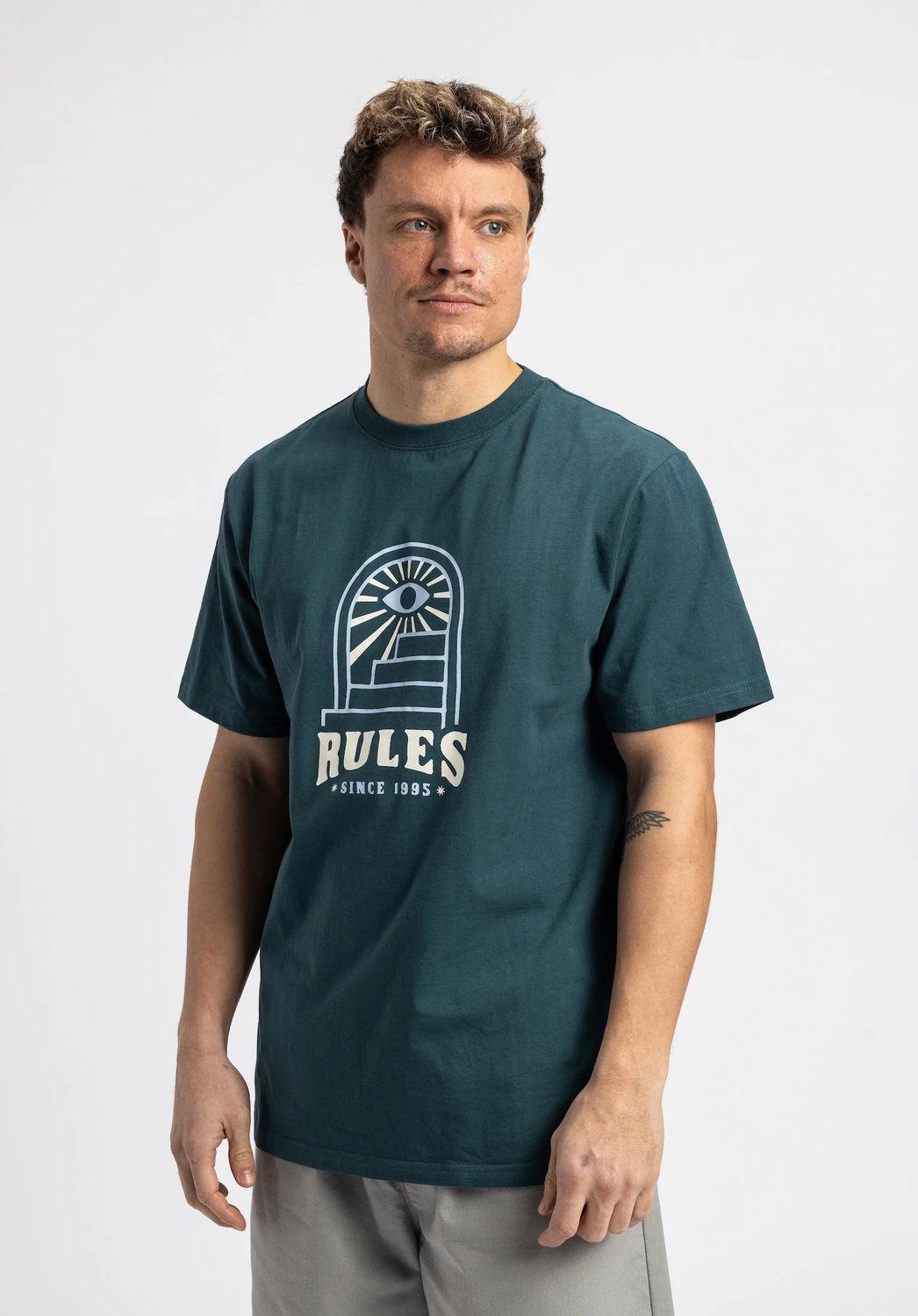 Rules T-Shirt PORTAL, Kleur en Maat: Teal - S