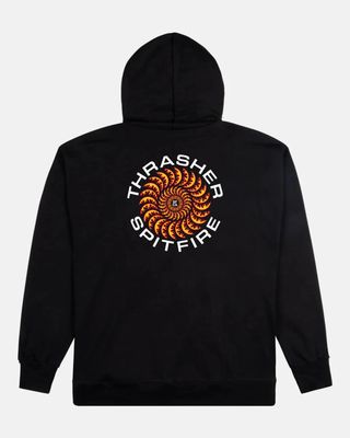 THRASHER X SPITFIRE CLASSIC SWIRL HOODIE BLACK
