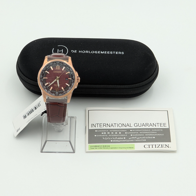 Citizen Eco Drive Worldtime BX1009-10X saffier leder horloge - Nieuw