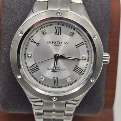 Enzo Tempo diamant silver metalen dameshorloge - Zgan