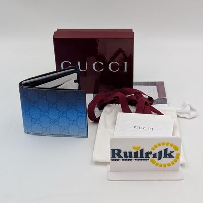 Gucci Chroma bi-fold portemonnee blauw - Nieuw met bon