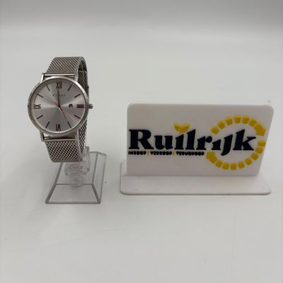 Zinzi Z502 dameshorloge zilver met datum en roze wijzer