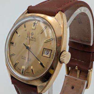 Olma vintage 17 jewels automatisch dress horloge 34mm Gplate