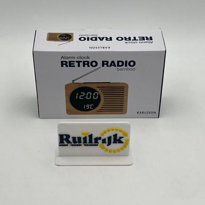 Karlsson Retro Radio bamboo alarm clock - Nieuw in de doos