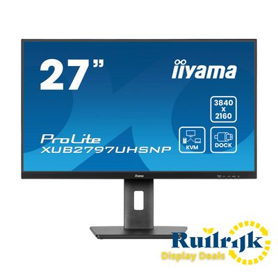 Iiyama XUB2797UHSNP 27 inch IPS 4K 96W USB C KVM Monitor NEW