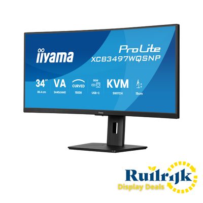 Iiyama XCB3497WQSNP USB C 96W 34 inch Curved QHD VA Monitor