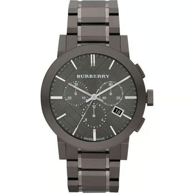 Burberry BU9354 Men's Grey The City Chrono horloge - Nieuw