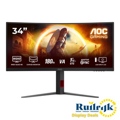AOC CU34G4 34 inch Curved VA Gaming monitor QHD 180Hz -Nieuw