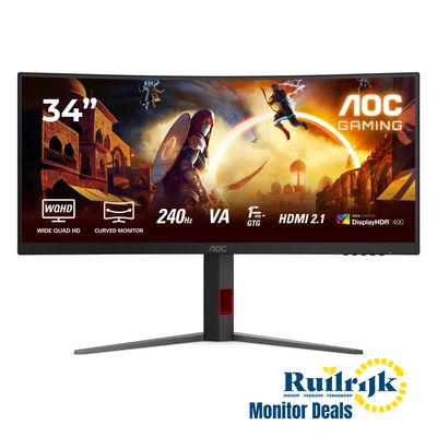 AOC Gaming CU34G4Z 34 inch Curved 240Hz VA QHD Monitor - NEW