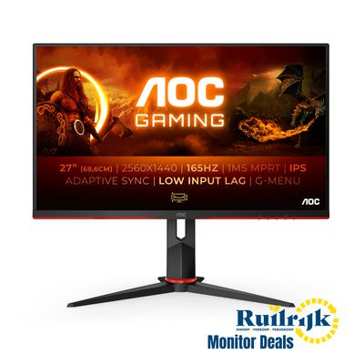 AOC Q27G2S 27 inch QHD 165Hz gaming monitor - Nieuw Refurbed