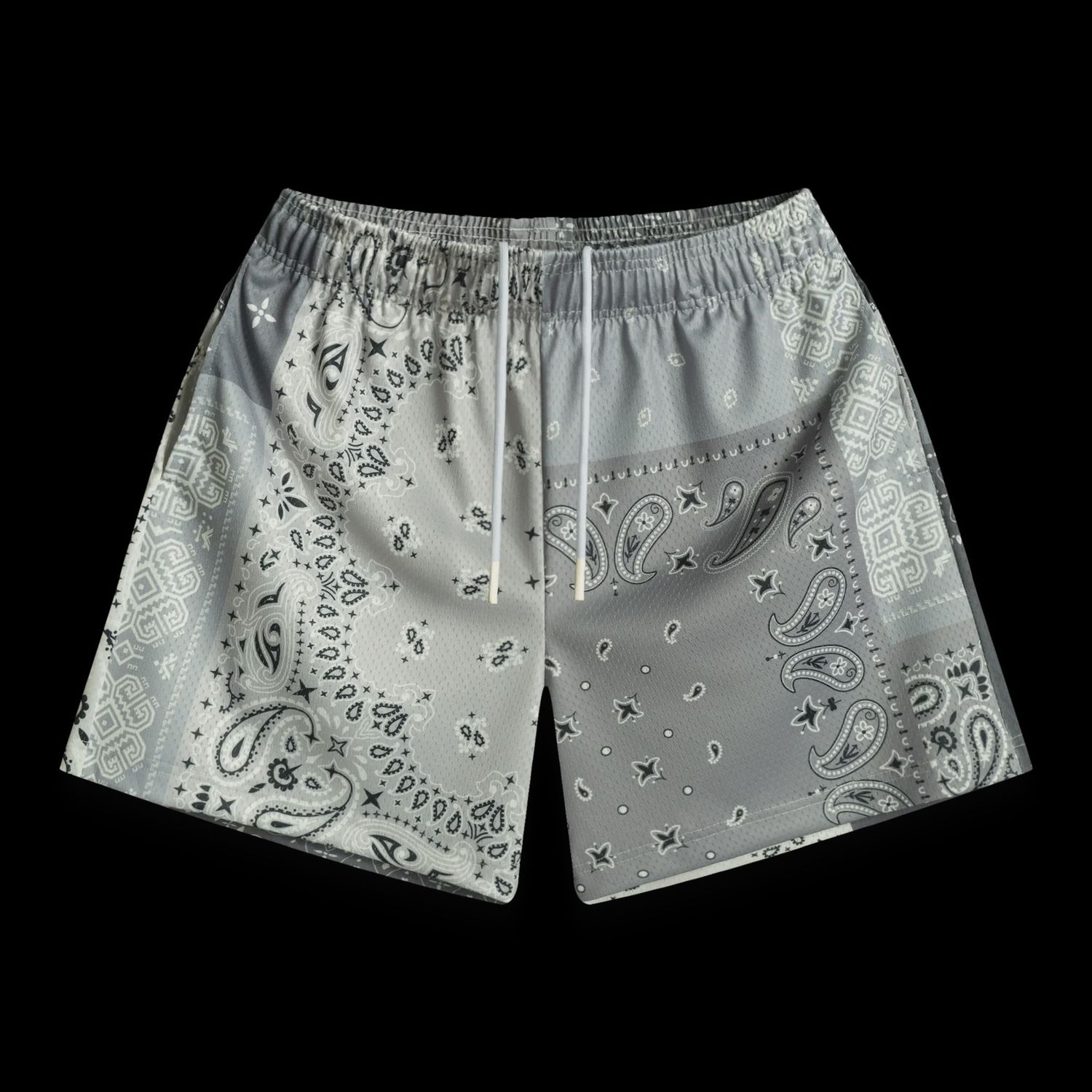 Bravest Grey Patchwork Paisley Shorts