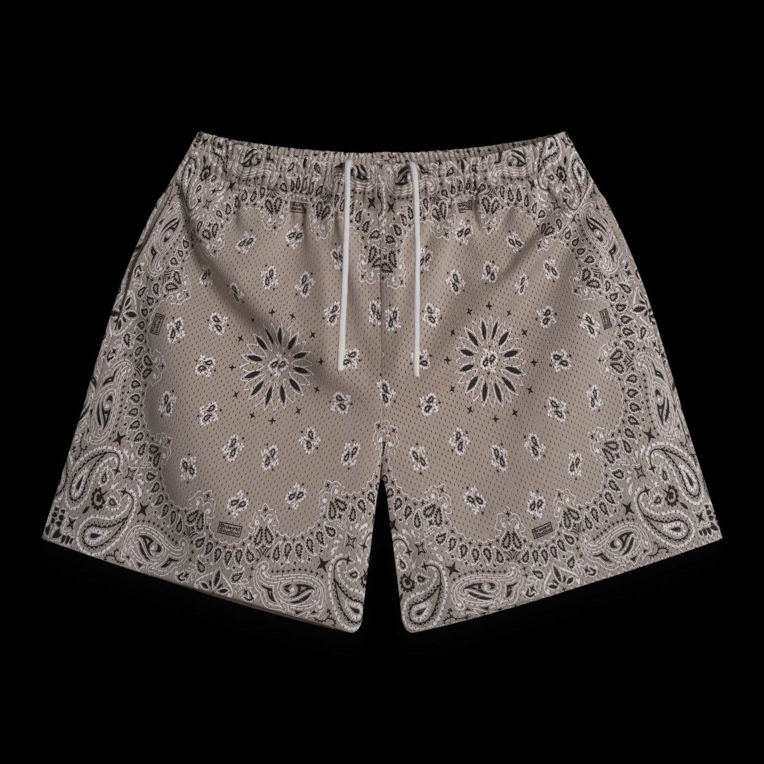 Bravest Screenprinted Paisley Two-Tone Khaki Shorts