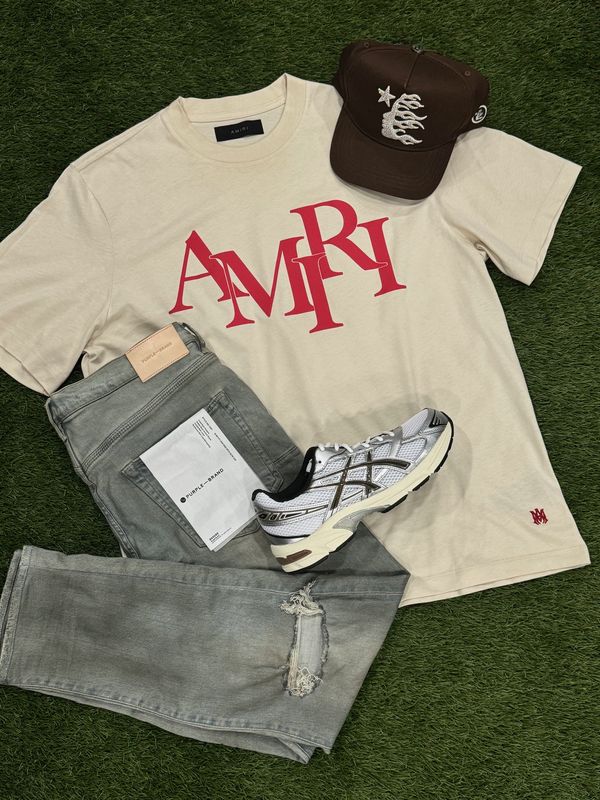 Preowned Amiri Staggered Logo Tee