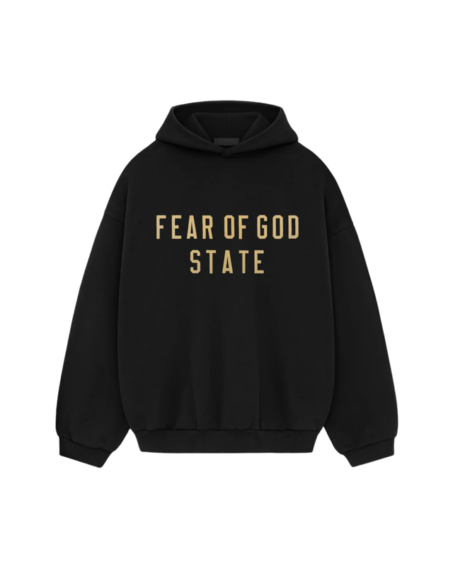 Essentials Black Fleece Hoodie