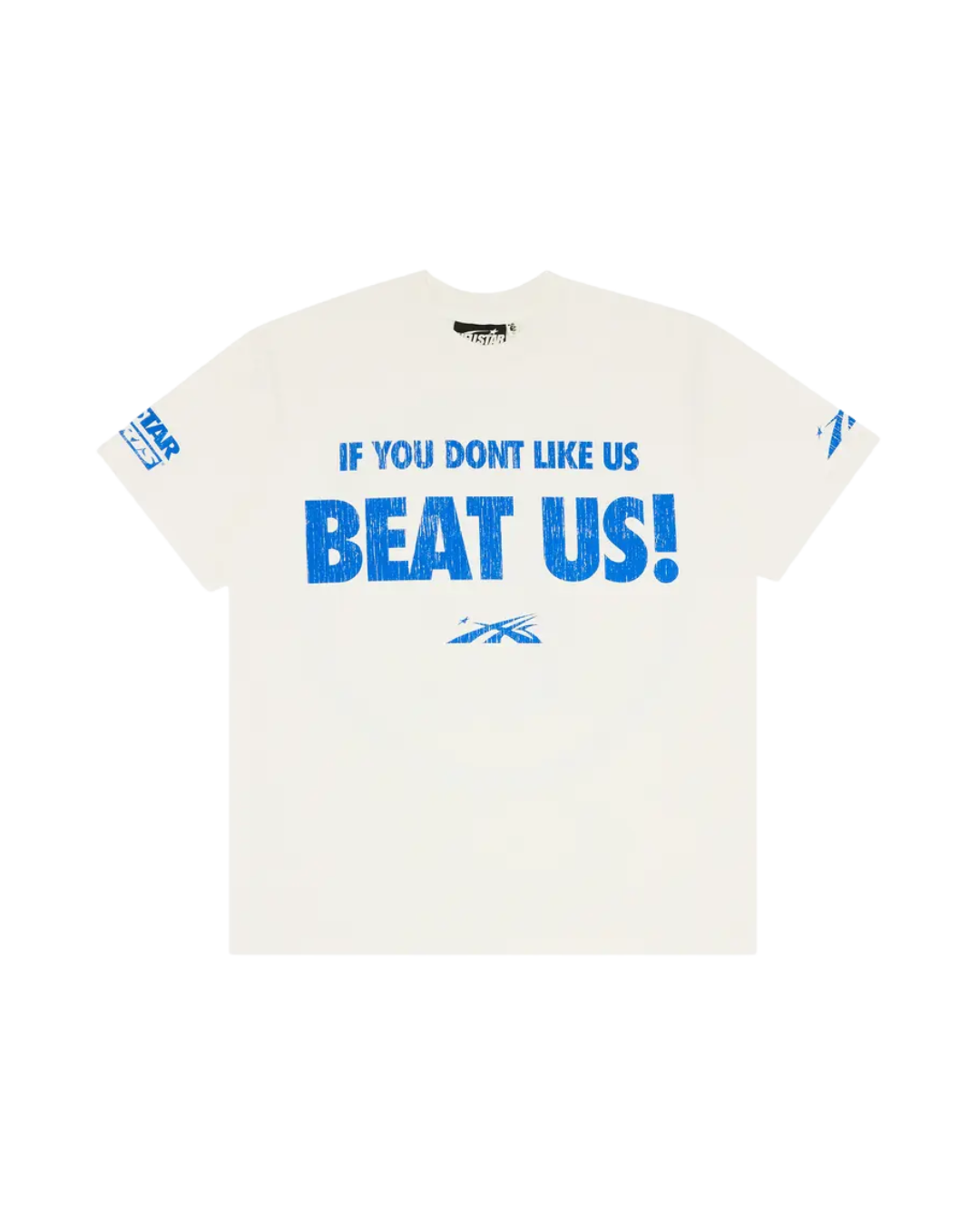 Hellstar Beat Us Tee White/Blue, Size: S